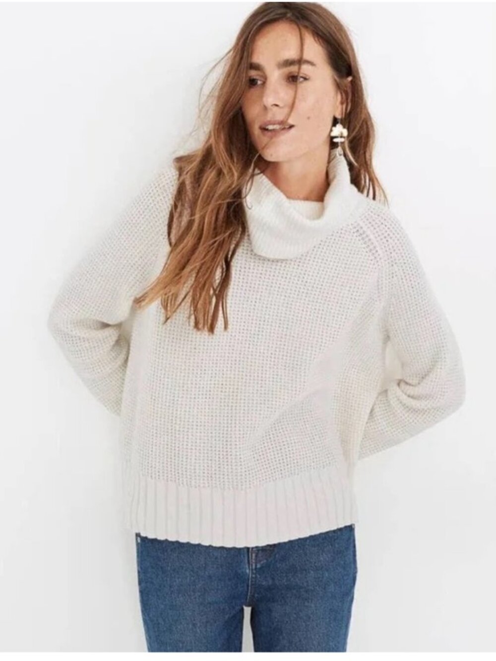 MADEWELL | Women's | Province Crossback / Split-Back Turtleneck Sweater | Size M
